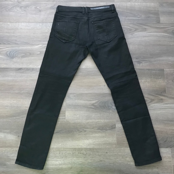 ZARA Man Black Waxed Feel Skinny Jeans - Picture 2 of 7